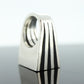 PUIG DORIA MODERNIST Ebony and sterling Silver 925 Heavy Square Signet Rings. (st114)