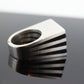 PUIG DORIA MODERNIST Ebony and sterling Silver 925 Heavy Square Signet Rings. (st114)