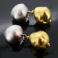 Roberto Coin 18k White and Yellow Gold drop Earrings. Perl Amore Puffed Earrings. Roberto Coin Pearl Amore Collection. (366)