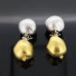 Roberto Coin 18k White and Yellow Gold drop Earrings. Perl Amore Puffed Earrings. Roberto Coin Pearl Amore Collection. (366)