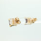 Princess GARNET 14k Gold Stud Earrings. Square Garnet studs earrings. (st67)