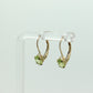 10k Green Peridot oval cut dangle hoop earrings. st (32)