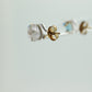 14k Blue TOPAZ Rectangle cut stud earrings. Dainty Blue Topaz Studs. st(40)