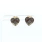 10k Diamond Pave HEART stud earrings. 10k Heart Pave Diamond Jewelry. st(63)