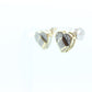 10k Diamond Pave HEART stud earrings. 10k Heart Pave Diamond Jewelry. st(63)