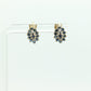 10k Sapphire and Diamond Halo Cluster Stud Earrings. Sapphire Diamond Halo Marquise Earrings. st(86)