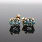 10k Blue Topaz STUD earrings. 10k Dainty oval Topaz stud earrings. st(45)