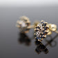 10k Sapphire and Diamond Halo Cluster Stud Earrings. Sapphire Diamond Halo Marquise Earrings. st(86)