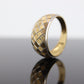 Textured Wide Dome 18k Yellow White Gold Band. 18k Engraved Textured Diamond Cut ring. st(155)