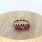 10k Victorian Claw Set Garnet. Antique 10k Rose Gold round trio Triology three garnet claw set ring. st(50)