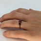 10k Victorian Claw Set Garnet. Antique 10k Rose Gold round trio Triology three garnet claw set ring. st(50)