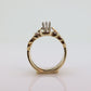 Marquise Diamond Solitaire Ring with Jacket. 14k and 10K Diamond Engagement Ring Set st(150)