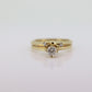 14k Bypass Diamond Solitaire Double Ring. 14k STARFIRE Solitaire Wedding or minimalist set. st(127)
