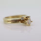 14k Bypass Diamond Solitaire Double Ring. 14k STARFIRE Solitaire Wedding or minimalist set. st(127)
