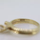 14k Bypass Diamond Solitaire Double Ring. 14k STARFIRE Solitaire Wedding or minimalist set. st(127)