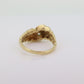 14K Diamond Bypass ring. Lobster Tail Sfogliatella Croissant Pastry Ring. Toi et moi band. Yellow Gold ring. st(92)
