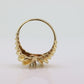 14K Diamond Bypass ring. Lobster Tail Sfogliatella Croissant Pastry Ring. Toi et moi band. Yellow Gold ring. st(92)