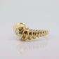 14K Diamond Bypass ring. Lobster Tail Sfogliatella Croissant Pastry Ring. Toi et moi band. Yellow Gold ring. st(92)