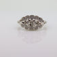 Marquise Signet Ring. Vintage 10k Tiny Diamond white Gold Signet Ring. 10k White Gold Statement Ring. st(75)