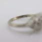 Marquise Signet Ring. Vintage 10k Tiny Diamond white Gold Signet Ring. 10k White Gold Statement Ring. st(75)