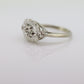 Marquise Signet Ring. Vintage 10k Tiny Diamond white Gold Signet Ring. 10k White Gold Statement Ring. st(75)