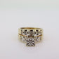 Vintage 10k Multi-Tone Diamond Wedding Ring set. Art Deco small diamond Bridal Set ring. st(207)