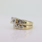 Vintage 10k Multi-Tone Diamond Wedding Ring set. Art Deco small diamond Bridal Set ring. st(207)