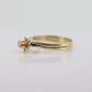 Vintage 10k Yellow Gold Diamond Wedding Ring set. Small diamond flower Bridal Set ring. st(100)