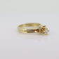 Vintage 10k Yellow Gold Diamond Wedding Ring set. Small diamond flower Bridal Set ring. st(100)
