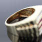 10k Ruby Diamond ring. 10k Yellow Gold RLX Rolex style Mens signet channel ruby ring. st(133)