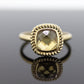 14k Citrine cushion Faceted  Ring. Citrine Bezel set cocktail statement ring. st(78)