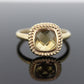 14k Citrine cushion Faceted  Ring. Citrine Bezel set cocktail statement ring. st(78)