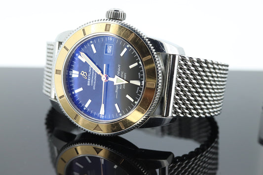 BREITLING SUPEROCEAN Heritage 18K Rose Gold Bezel 42MM Stainless Steel WATCH U17321 Box and Papers st(21/85)