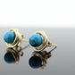 14k Turquoise round Bead STUD earrings. Turquoise SPHERE Ball Earrings. ST(25)