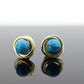 14k Turquoise round Bead STUD earrings. Turquoise SPHERE Ball Earrings. ST(25)