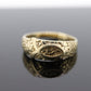 Christian FISH ichthys ichthus Textured Wide Dome 10k Yellow Gold Band. 10k Engraved and Textured ring. st(103/50)