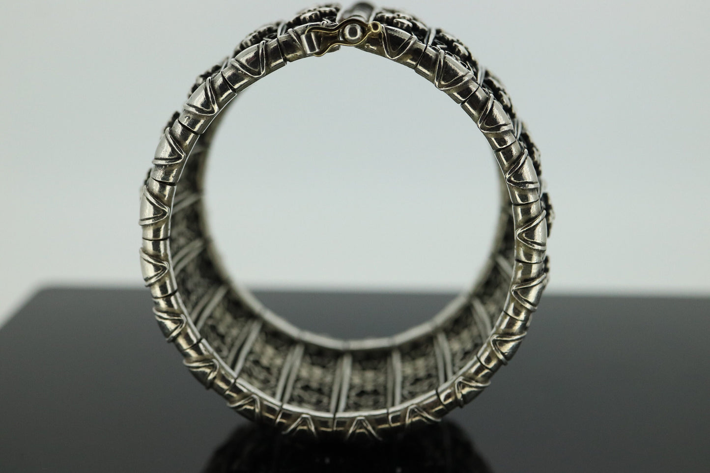 KONSTANTINO Bracelet. Heavy sterling Silver and 18k Bracelet Bangle Cuff HERA Konstantino Collection (st269)