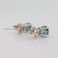 14k Diamond BLUE studs 1ctw earrings. 14k white gold BLUE Diamond Solitaire earrings. Fancy Diamond earrings st(173)