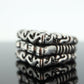 Dian Malouf RING. Triple Three Stacked Rings. Heavy sterling Silver and 14k Signet Rings DLM Collection (st114)