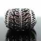 Heavy MODERNIST sterling Silver 925 Signet Rings. FERN leaves High Dome. Potential Dian Malouf DLM Collection (st114)