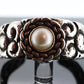 Dian Malouf Cuff Bracelet. Mabe Pearl Heavy sterling Silver and 14k Gold Cuff Bangle Bracelet DLM Collection (st119)