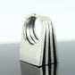PUIG DORIA MODERNIST Ebony and sterling Silver 925 Heavy Square Signet Rings. (st114)