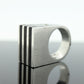 PUIG DORIA MODERNIST Ebony and sterling Silver 925 Heavy Square Signet Rings. (st114)