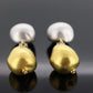 Roberto Coin 18k White and Yellow Gold drop Earrings. Perl Amore Puffed Earrings. Roberto Coin Pearl Amore Collection. (366)