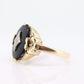 10k Onyx Oval and diamond ring. 10k gold onyx ring. Vintage Mourning Ring. st(109)