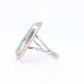 Zuni Navajo Large Sterling Silver Signet ring. Turquoise Bezel set Ring.  St(15)