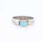 Zuni Navajo Sterling Silver BAnd ring. Turquoise Bezel set Ring.  St(15)