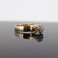 Diamond Daisy Cluster Elevated on Ring. 10K Diamond Daisy. Vintage Diamond Flower Cluster ring. st(175)