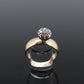 Diamond Daisy Cluster Elevated on Ring. 10K Diamond Daisy. Vintage Diamond Flower Cluster ring. st(175)