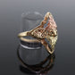 Black Hills Gold Marquise shaped Ring. FREE RESIZE. 10k Multi-Tone Black Hills Gold Statement Ring. st(66)